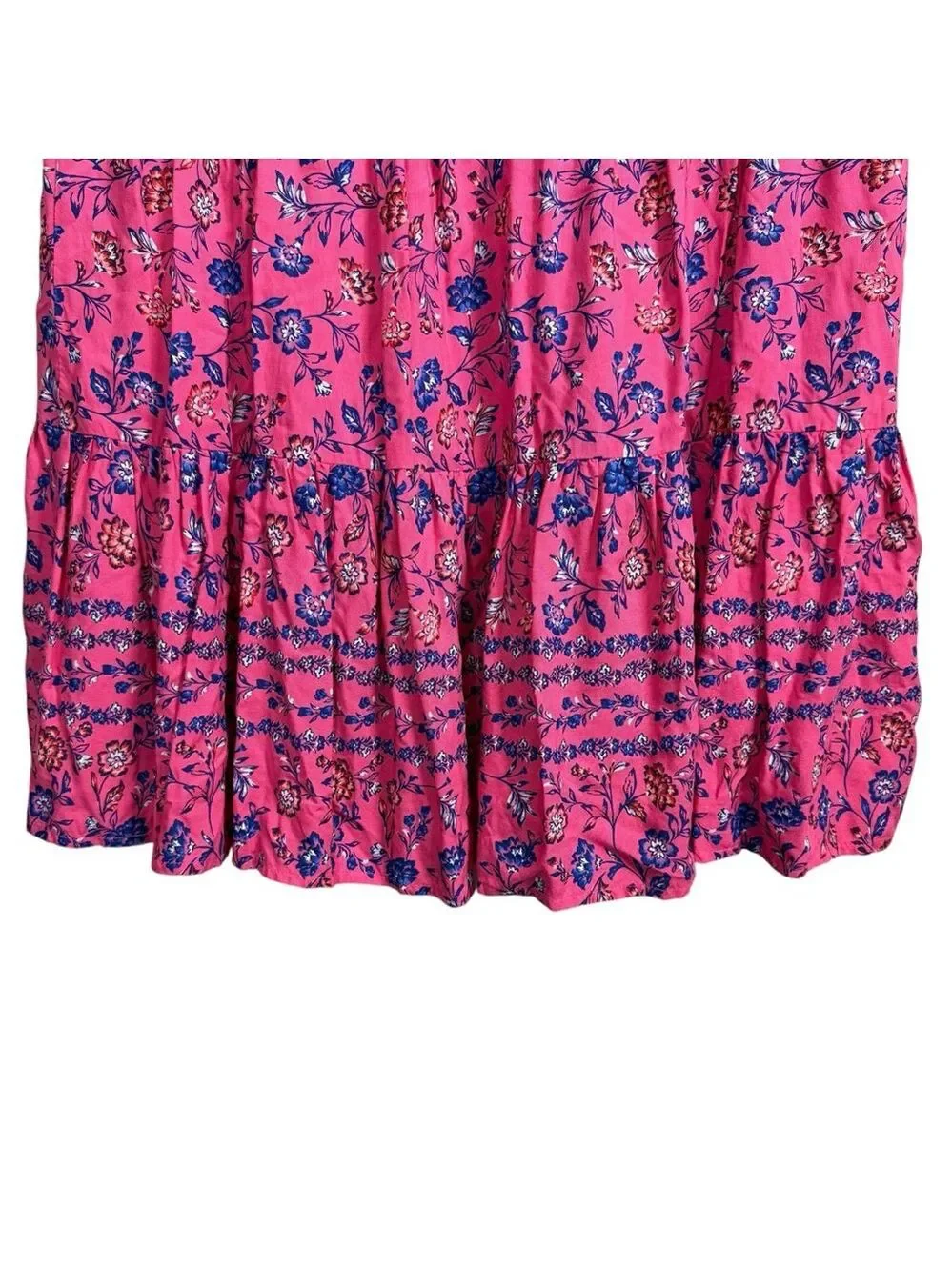 Lane‎ Bryant Pink Floral Drop Waist Skirt Size 14/16 Boho Rayon